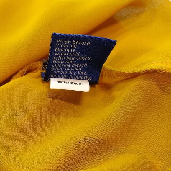 Apt. 9 Yellow Floral V-Neck Spring Summer Tank Top Wrap Around Flowy Shirt M - Picture 9 of 14